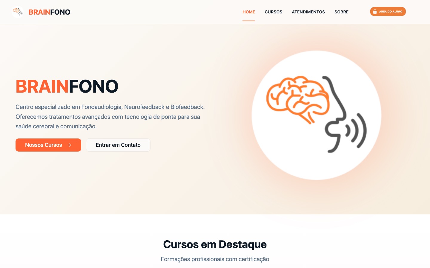 Site Brainfono no computador