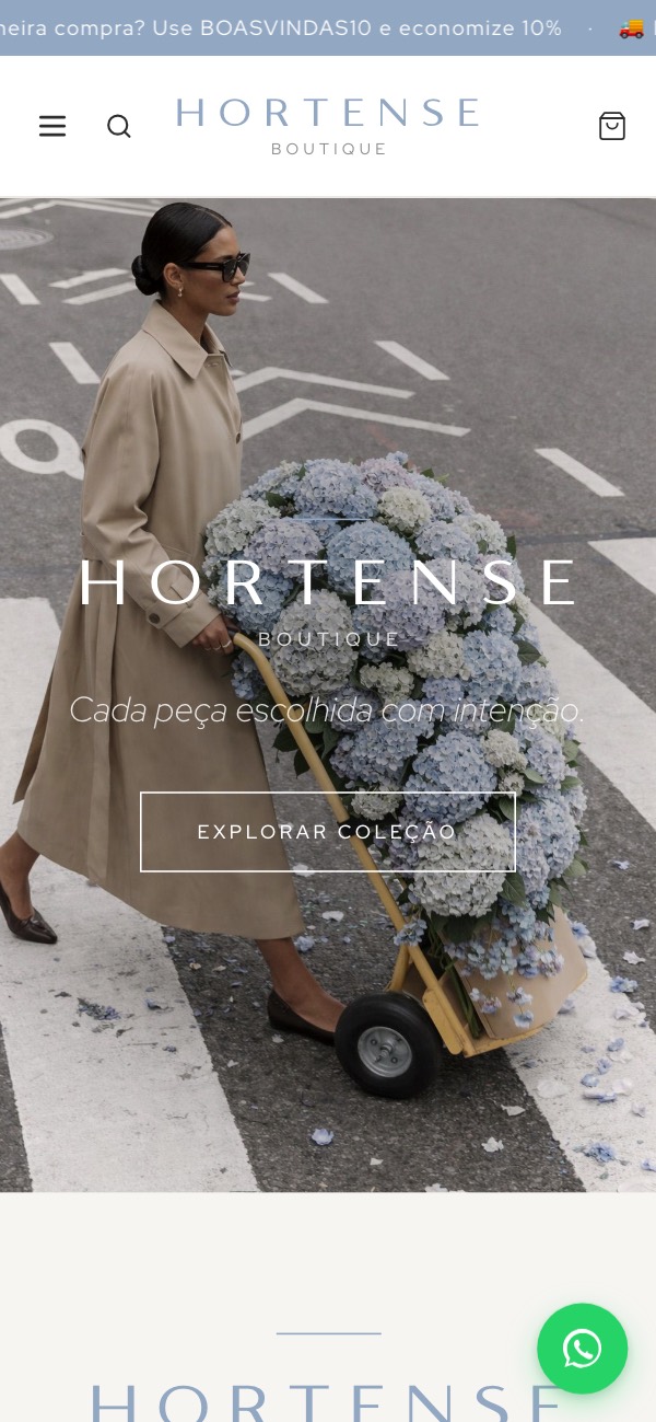 Site Hortense Boutique no celular