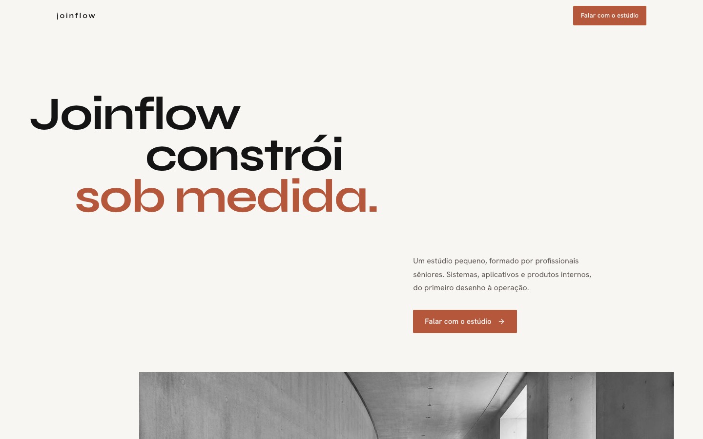 Site Joinflow no computador