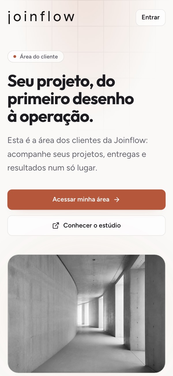 Painel Joinflow no celular