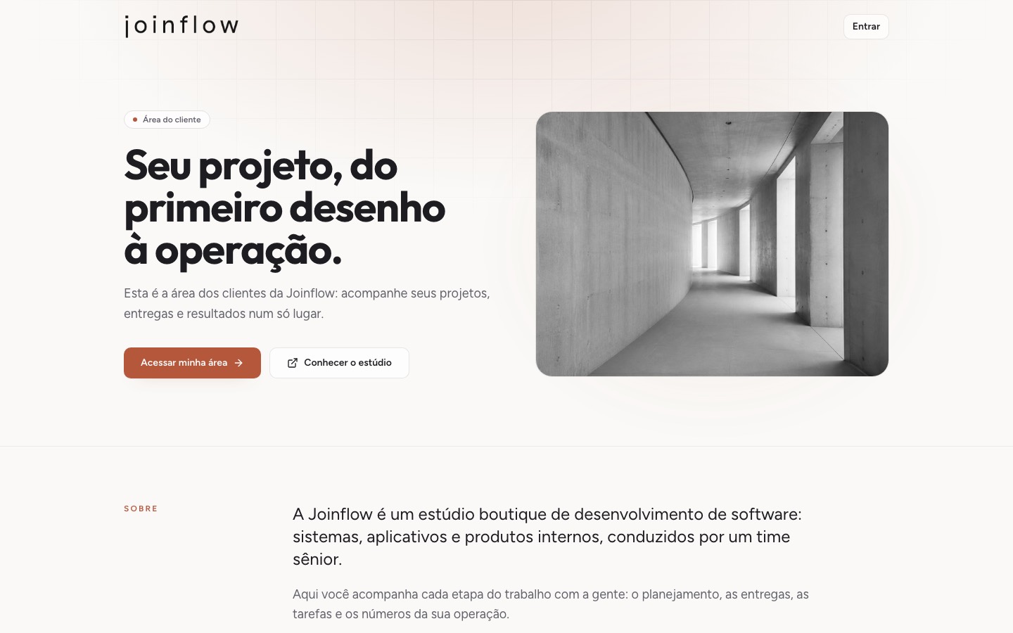 Painel Joinflow, feito no LUME Hub