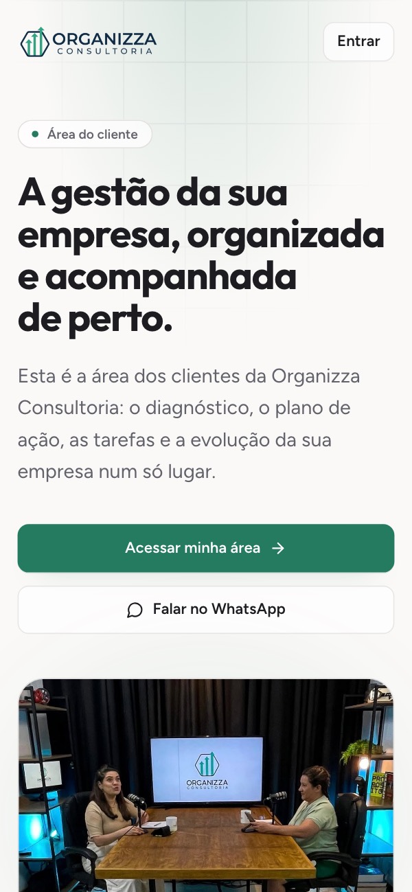Painel Organizza Consultoria no celular