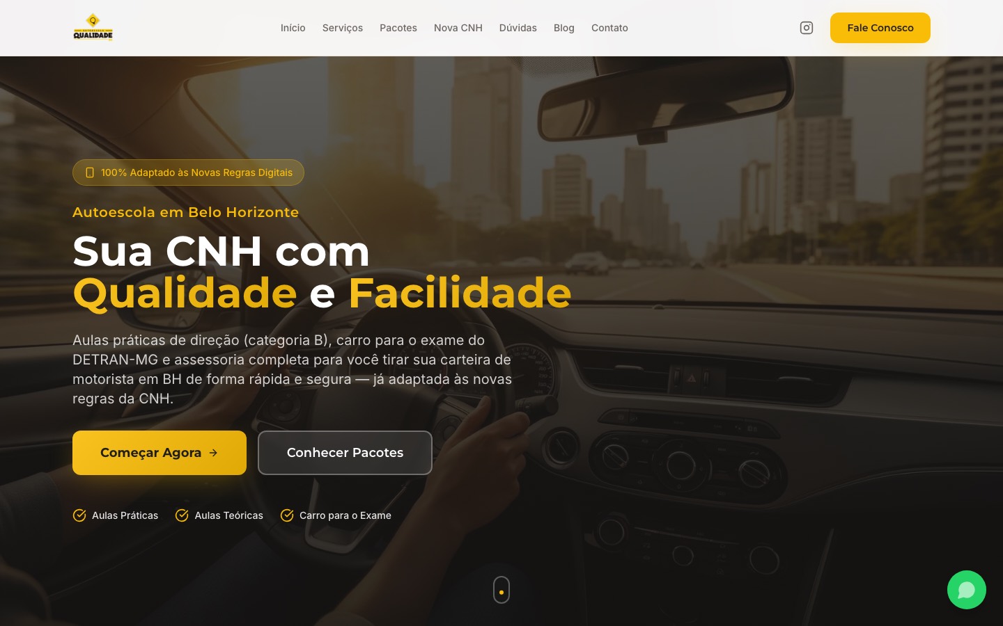 Site Qualidade BH no computador