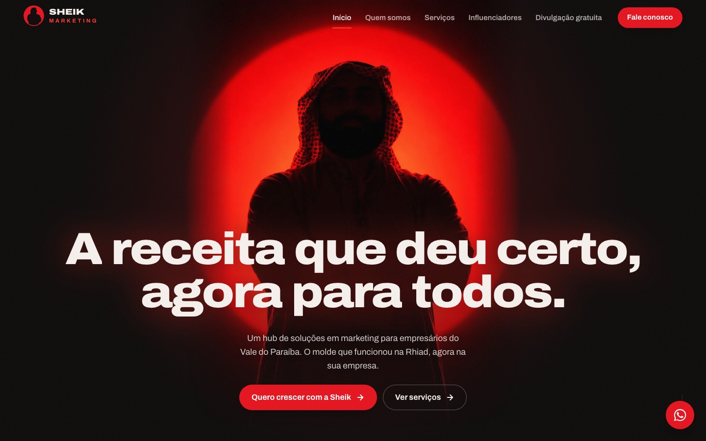 Site Sheik Marketing no computador